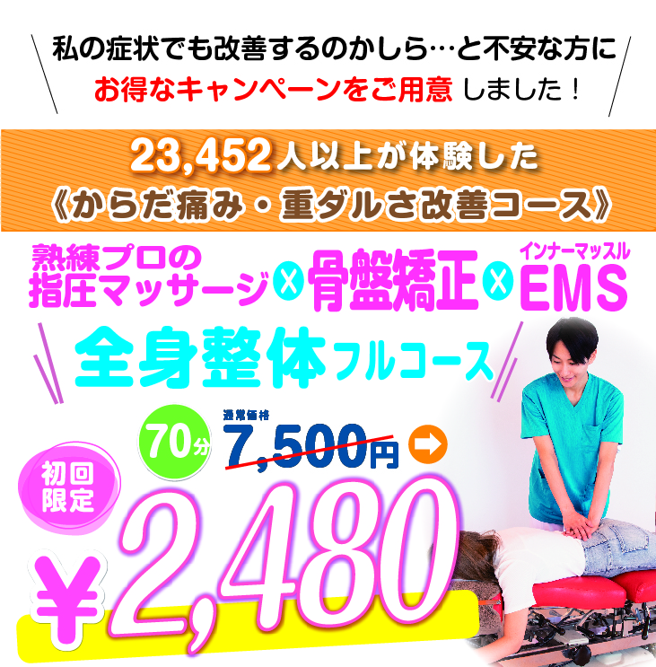 私の症状でも改善するのかしら…と不安な方にお得なキャンペーンをご用意しました!